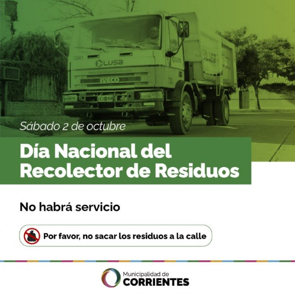 El sábado no habrá servicio de recolección de residuos en la Ciudad