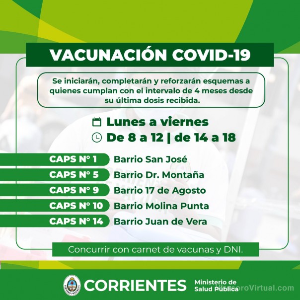Salud Pública comunica cronograma de las vacunas contra Covid-19 y Gripe