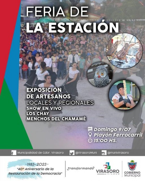 El domingo 9 de julio el playón del ferrocarril vuelve a brillar con la #FeriaLaEstación