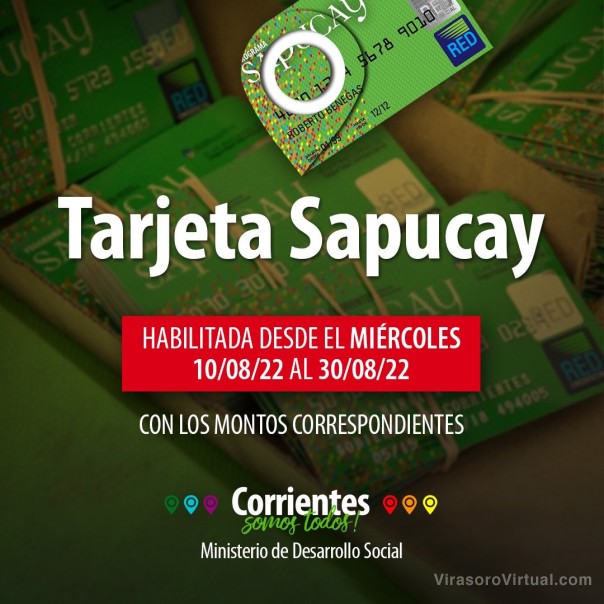 Desde este miércoles 10 se habilitan las tarjetas Sapucay