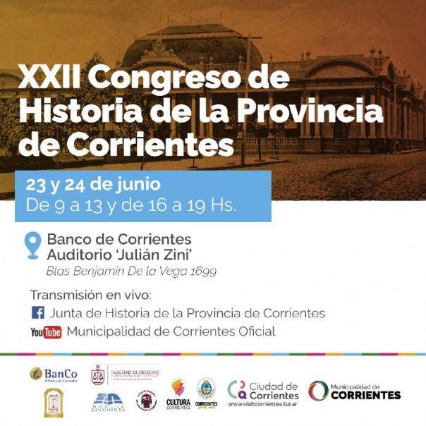 La ciudad albergará el XXII Congreso de Historia de la Provincia de Corrientes