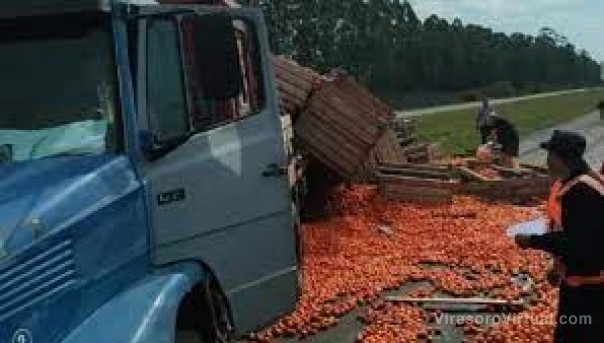 Camión despistó y perdió su carga de cítricos sobre Ruta Nacional 14