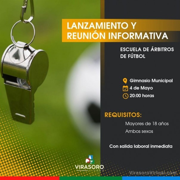 No te pierdas de la oportunidad única de formarte en la Escuela de Árbitro de Fútbol