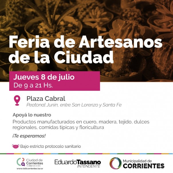Hoy la Feria de Artesanos estará en la Plaza Cabral