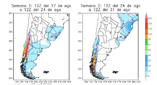 Pronóstico a dos semanas y situación alerta hidrológico