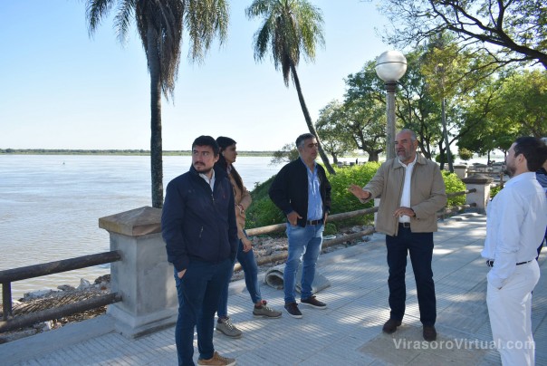 Polich verificó los avances de obras de la remodelación en la Costanera General San Martín