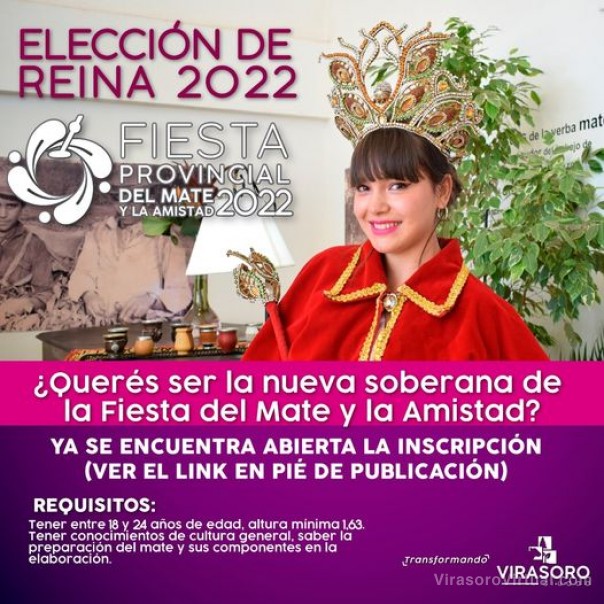 Vos podés ser la nueva Reina de la Fiesta del Mate y la Amistad