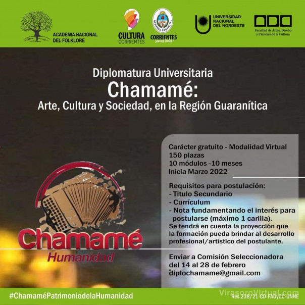 Comenzó la inscripción para la Diplomatura Universitaria en Chamamé