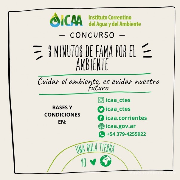 El ICAA convoca a estudiantes a participar del concurso “Tres Minutos de fama por el Ambiente