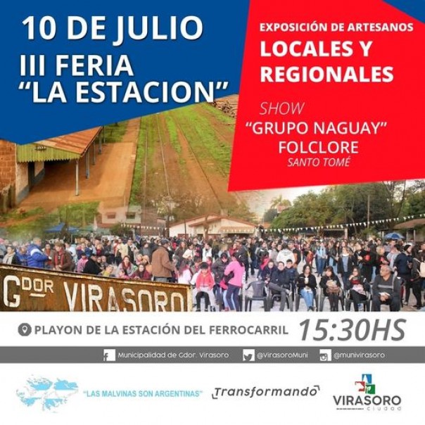 Este domingo 10 de julio te esperamos para vivir la Tercer Edición de la Feria de la Estación