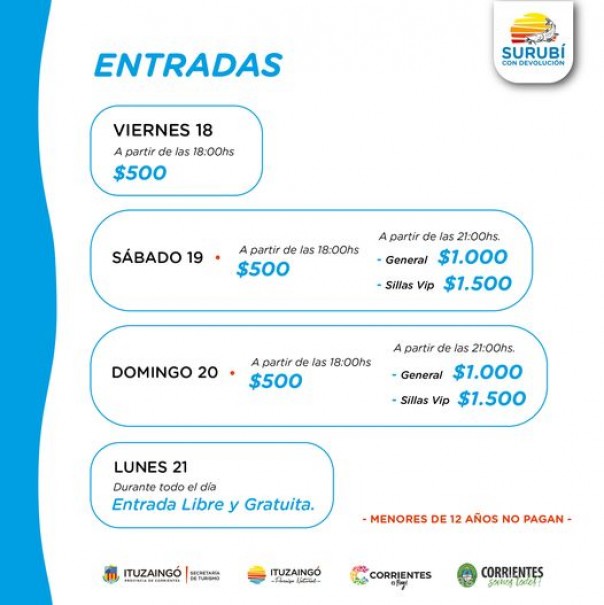 Precios de las entradas