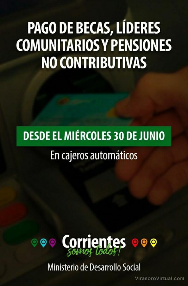 Desde este miércoles 30 estará disponible el pago de Becas, Pensiones No Contributivas y Líderes Comunitarios