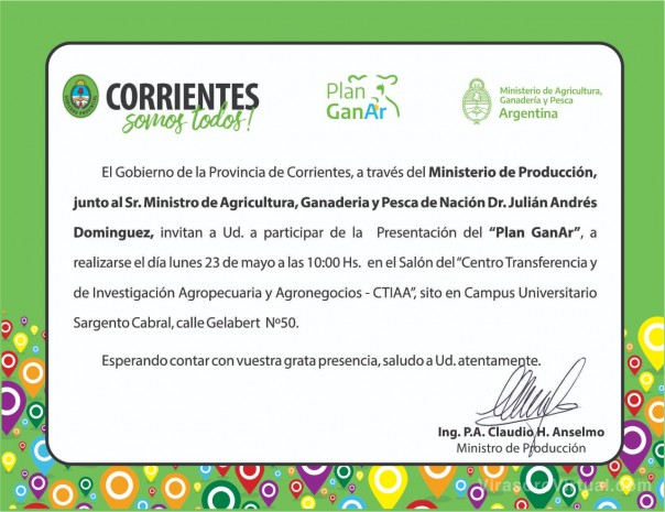 Este lunes se presenta el Plan GanAr