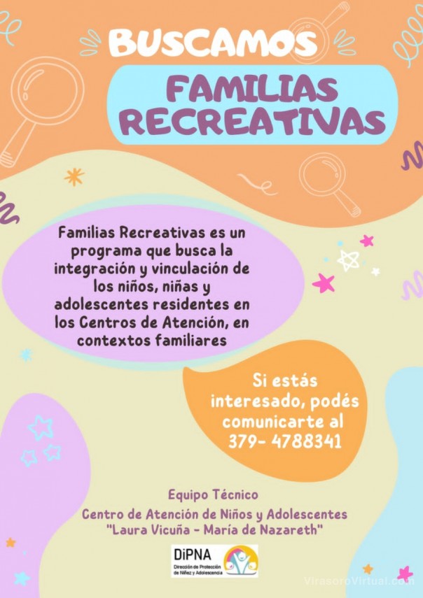 Abren la convocatoria para ser parte del Programa Familias Recreativas