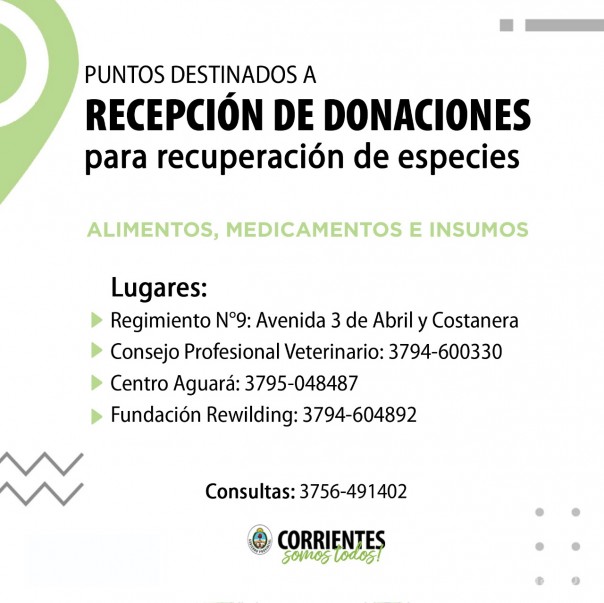 Puntos destinados para la recepción de donaciones
