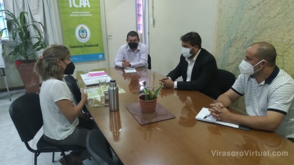 Funcionarios del ICAA y la Municipalidad de Saladas se reunieron para trazar una agenda en conjunto