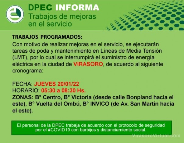 La DPEC realizará trabajos de mejoras en Capital y el interior
