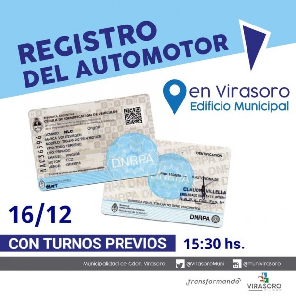 Registro del Automotor en Virasoro.