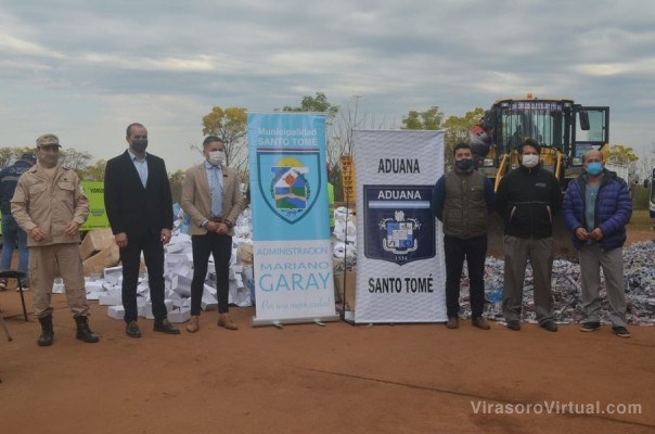 Operativo de destrucción de elementos secuestrados por Aduana.