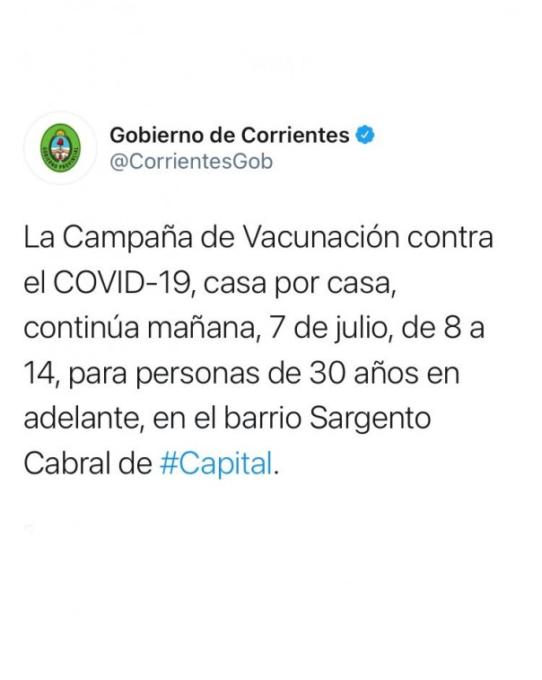 Vacunan casa por casa a personas de 30 años en adelante en el barrio Sargento Cabral